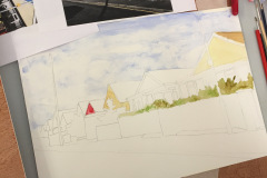 Watercolour session, Jaywick Martello Tower