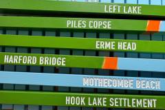 Close up of the 100 painted wood panels used for Erme